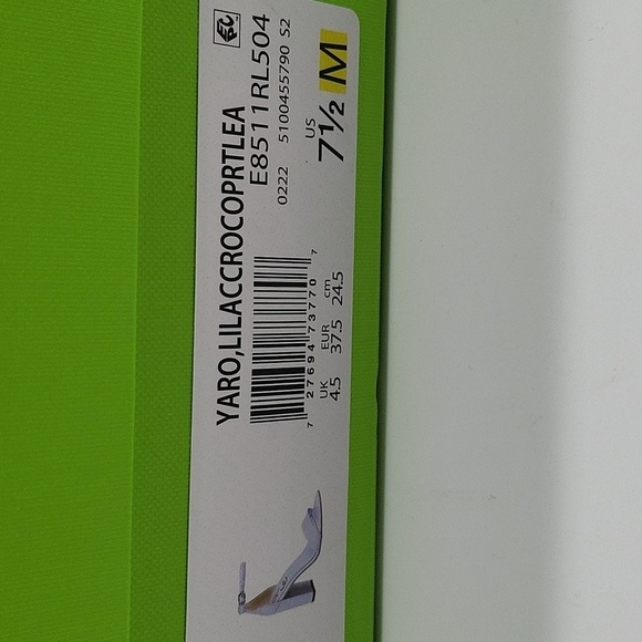 784- Sam Edelman Yaro Lilac Croc Embossed Leather Block Heel Sandals 7.5 M NWT - Picture 12 of 12